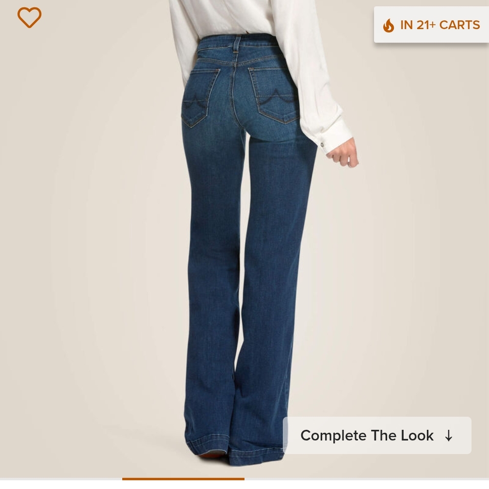 Ariat Trouser Mid Rise Stretch Kelsea Wide Leg Jean